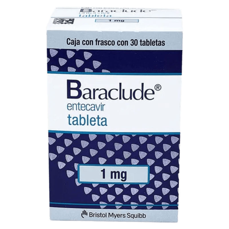 BARACLUDE ENTECAVIR 1 MG CAJA CON 1 FRASCO CON 30 TABLETAS LABORATORIO BRISTOL MYERS SQUIBB