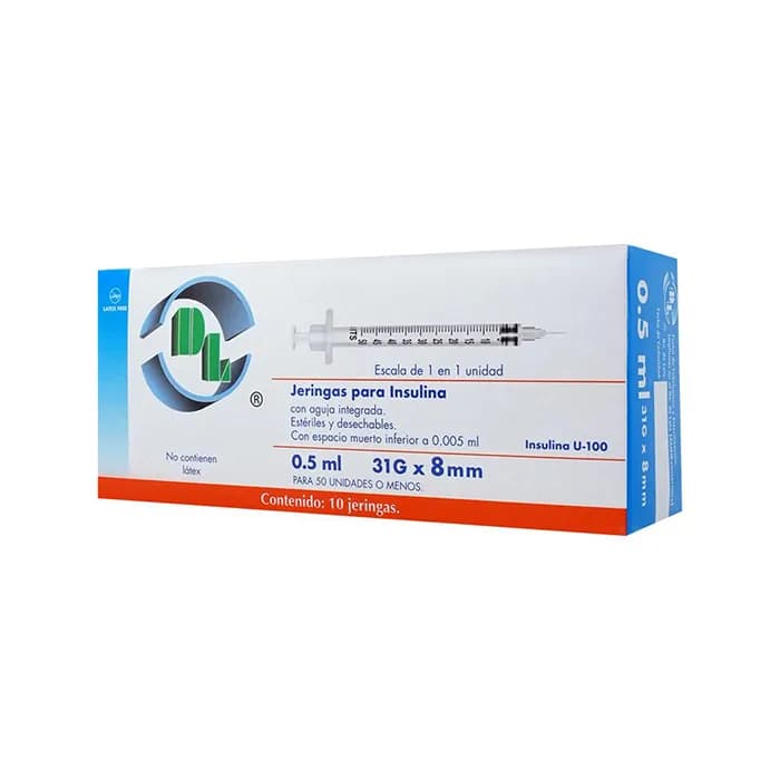 Jeringa Para Insulina 10 piezas 0.5 ml