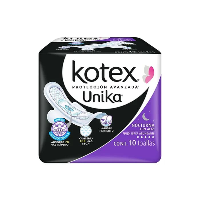 Toallas Sanitarias Kotex Nocturna Ultra Delgada 10 Piezas