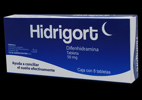HIDRIGORT DIFENHIDRAMINA 50 MG 8 TABLETAS