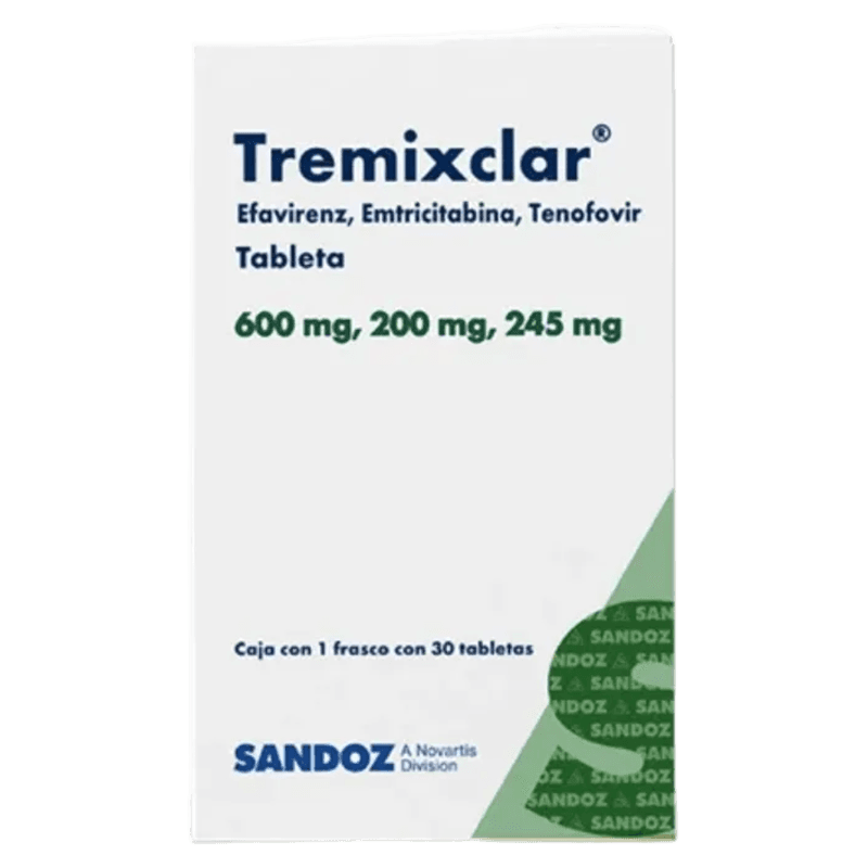 Tremixclar Efavirenz Emtricitabina Tenofovir 600 mg / 200 mg / 245 mg 30 tabletas