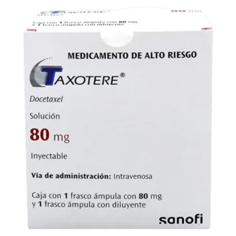 TAXOTERE (DOCETAXEL) 80 MG CAJA CON 1 FRASCO ÁMPULA Y DILUYENTE LAB. SANOFI PASTEUR