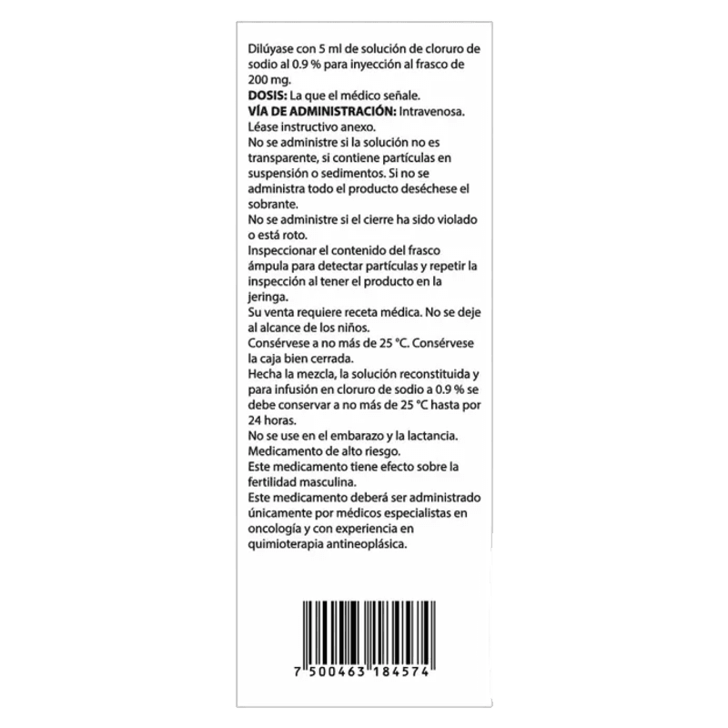 Kavya 200 mg / 5 ml Gemcitabina