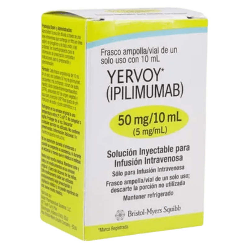 YERVOY IV IPILIMUMAB 50 MG / 10 ML CAJA CON 1 FAM. SOL. INY. LAB. BRISTOL-MYERS SQUIBB