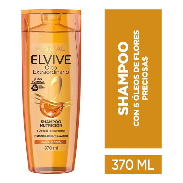 Shampoo L'Oréal Paris Elvive Óleo Extraordinario Cabello Seco 370 Ml