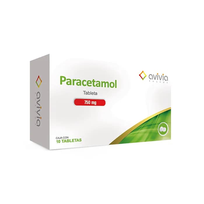 Paracetamol 750 Mg 10 Tabletas Genérico Avivia