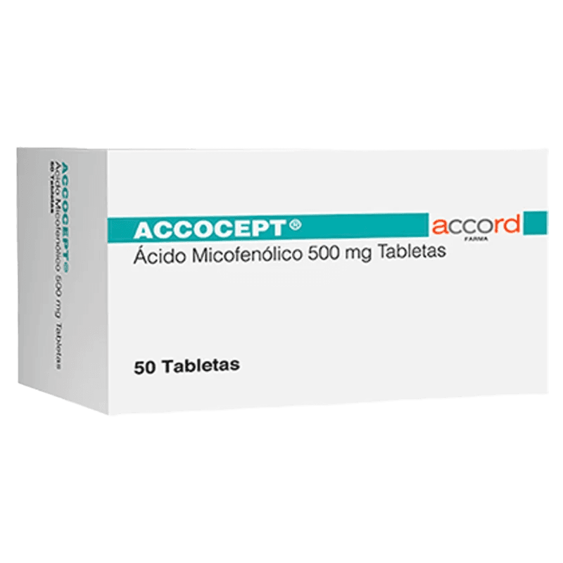 Accocept 500 mg Ácido Micofenólico 50 tabletas