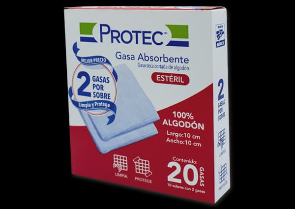 GASA PROTEC ESTERIL 20 GASAS 10X10 CM