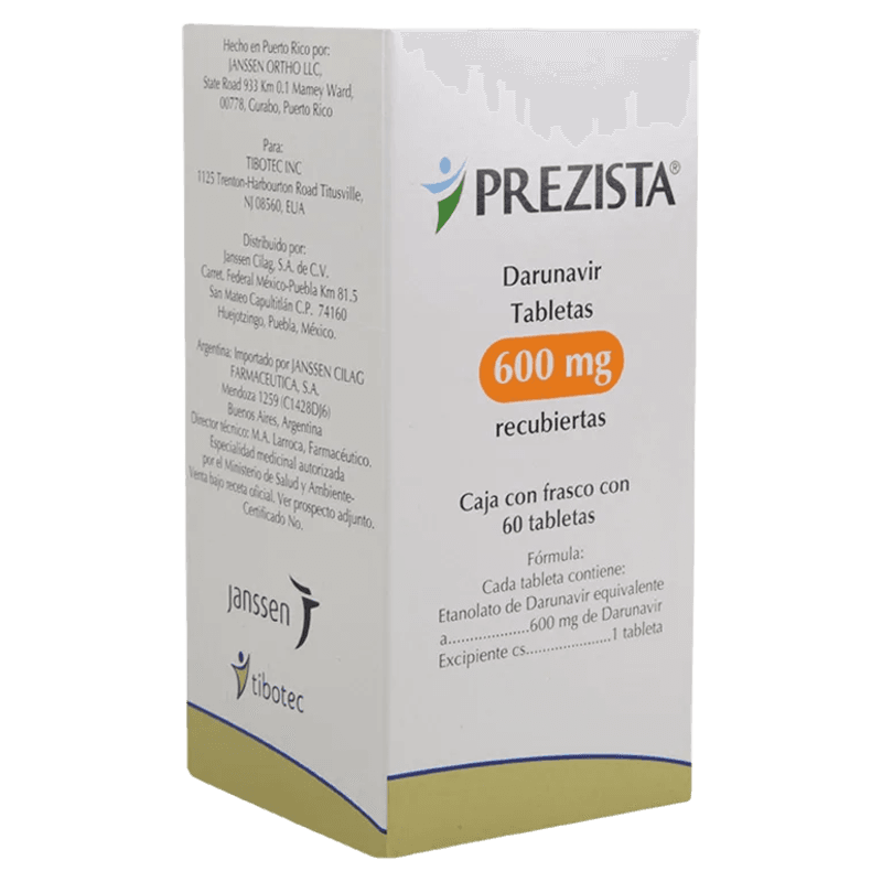 Prezista 600 Mg Frasco 60 Tabletas
