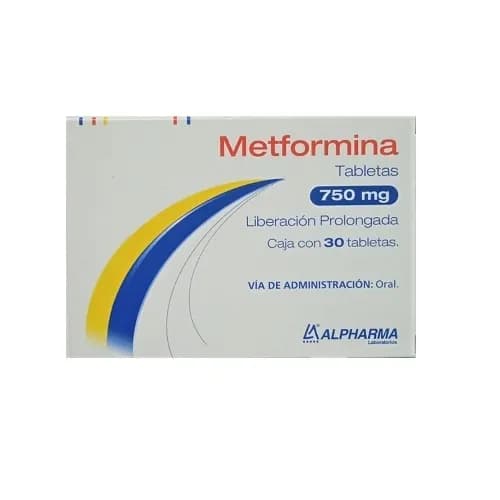Metformina 750 mg 30 Tabletas