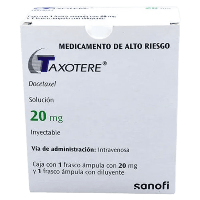TAXOTERE (DOCETAXEL) 20 MG CAJA CON 1 FRASCO ÁMPULA Y DILUYENTE LAB. SANOFI PASTEUR
