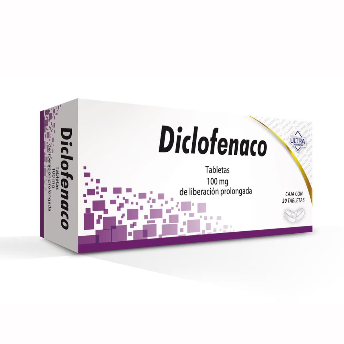 Diclofenaco 100 Mg 20 Tabletas Genérico Ultra Lab