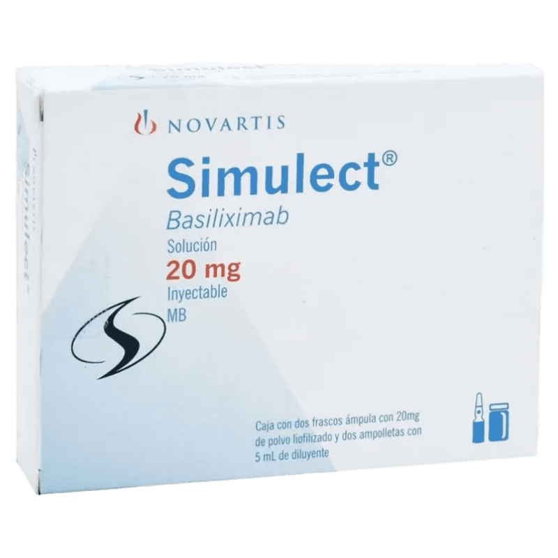 SIMULECT BASILIXIMAB 20 MG CAJA CON 2 FRASCOS ÁMPULA LAB. NOVARTIS