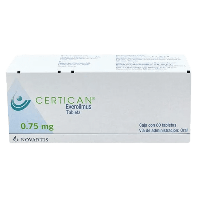 CERTICAN (EVEROLIMUS) 0.75 MG CAJA CON 60 TABLETAS LAB. NOVARTIS