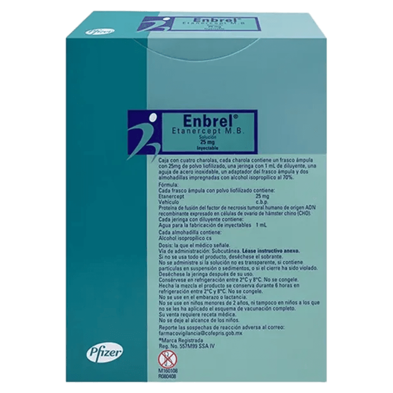 ENBREL (ETANERCEPT) 25MG 4 CHAROLAS LAB PFIZER