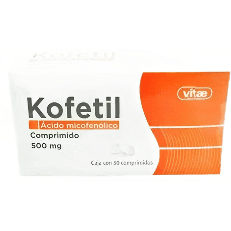 Kofetil 500 mg Ácido Micofenólico 50 comprimidos