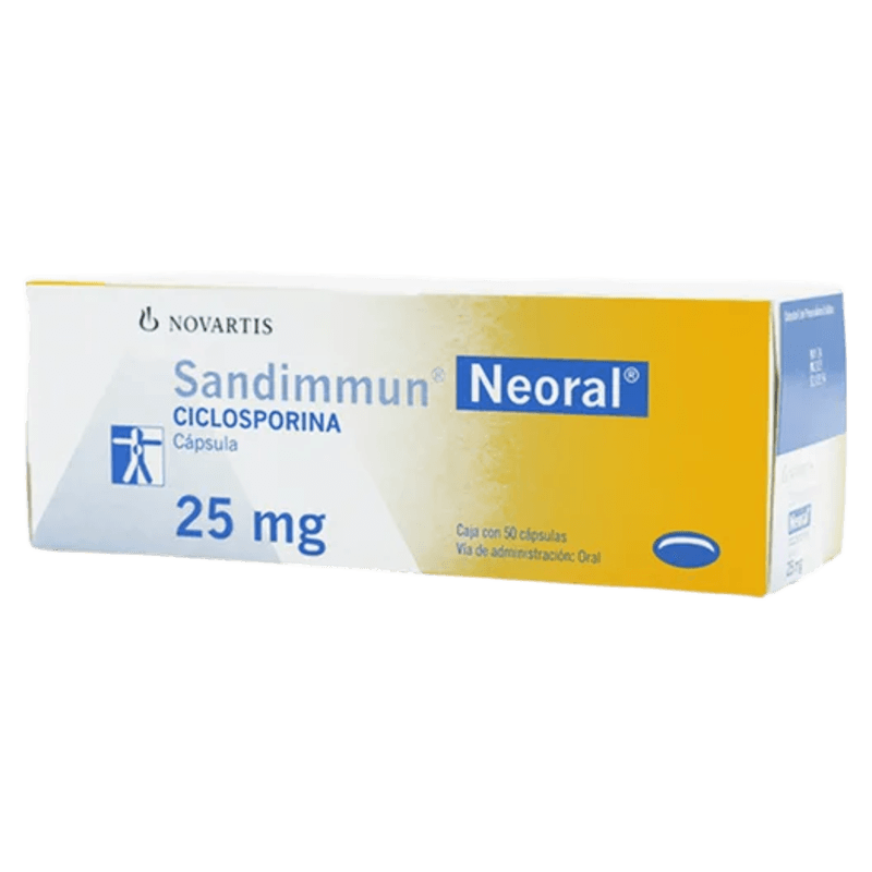 SANDIMMUN NEORAL (CICLOSPORINA) 25 MG CAJA CON 50 CÁPSULAS LAB. NOVARTIS