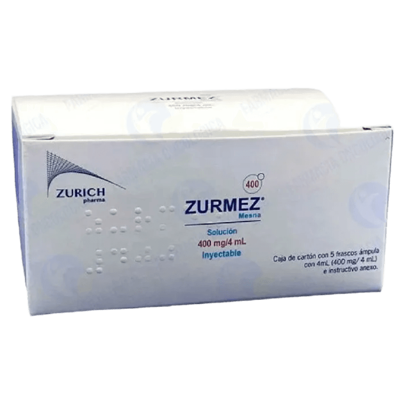 ZURMEZ MESNA 400 MG / 4 ML CAJA CON 5 FRASCOS ÁMPULA SOL INY LAB ZURICH