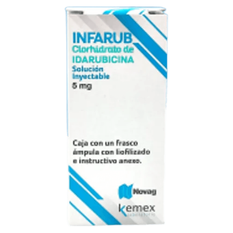 INFARUB CLORHIDRATO DE IDARUBICINA 5 MG CAJA CON UN FRASCO ÁMPULA CON LIOFILIZADO LAB. NOVAG
