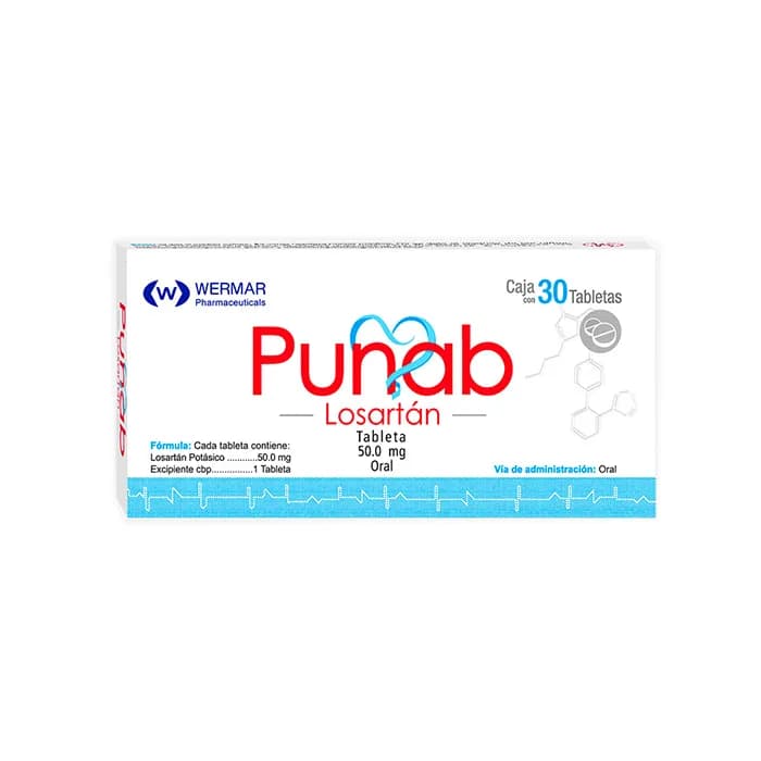 PUNAB LOSARTÁN ORAL 50 MG 30 TABLETAS
