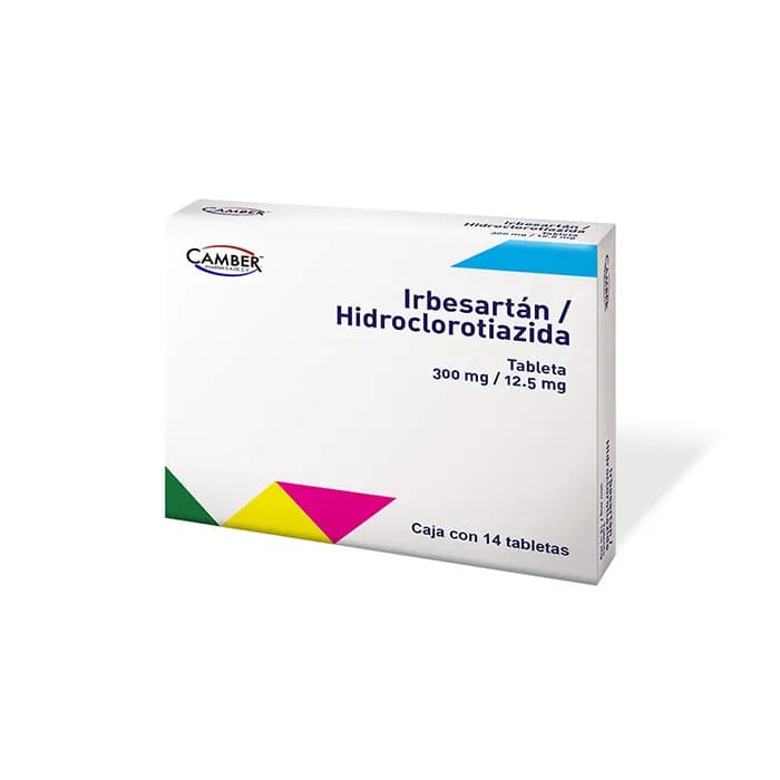 Irbesartán/Hidroclorotiazida 300/12.5 Mg 14 Tabletas Génerico Camber