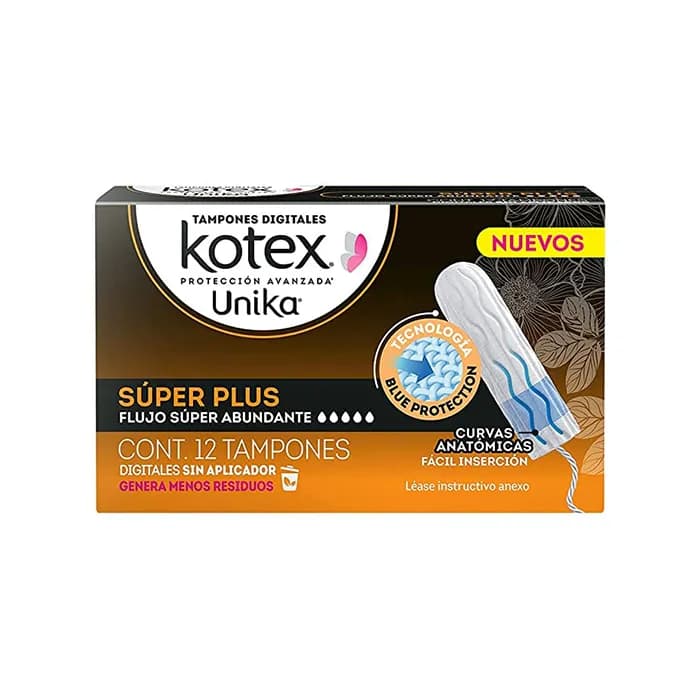 Tampones Kotex Unika Super Plus Con 12 Flujo Super Abundante