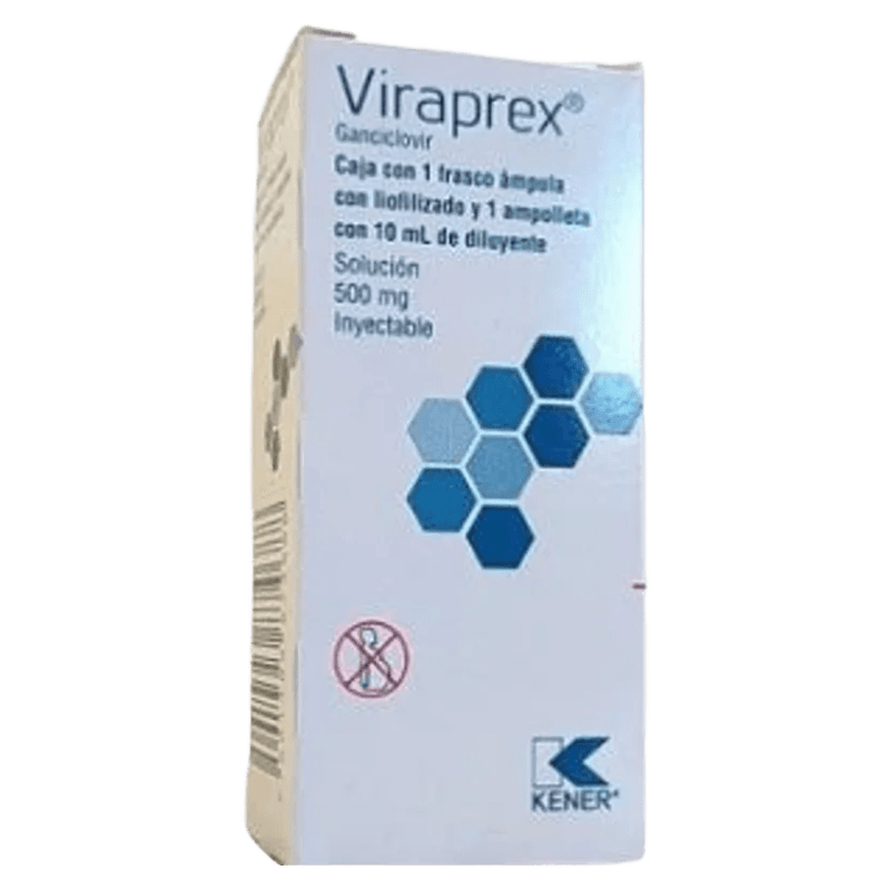 VIRAPREX (GANCICLOVIR) 500 MG / 10 ML CAJA CON 1 FRASCO ÁMPULA CON LIOFILIZADO Y DILUYENTE LAB. KENER