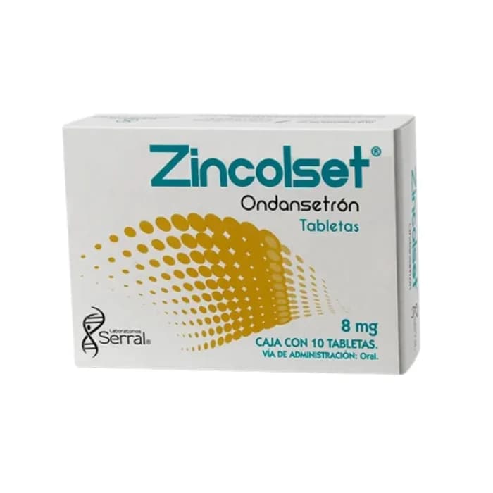 Zincolset Ondansetron 8 mg Caja con 10 Tabletas