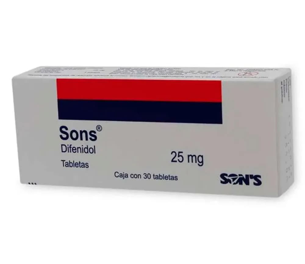 SONS-DIFENIDOL 30 TAB 25 MG