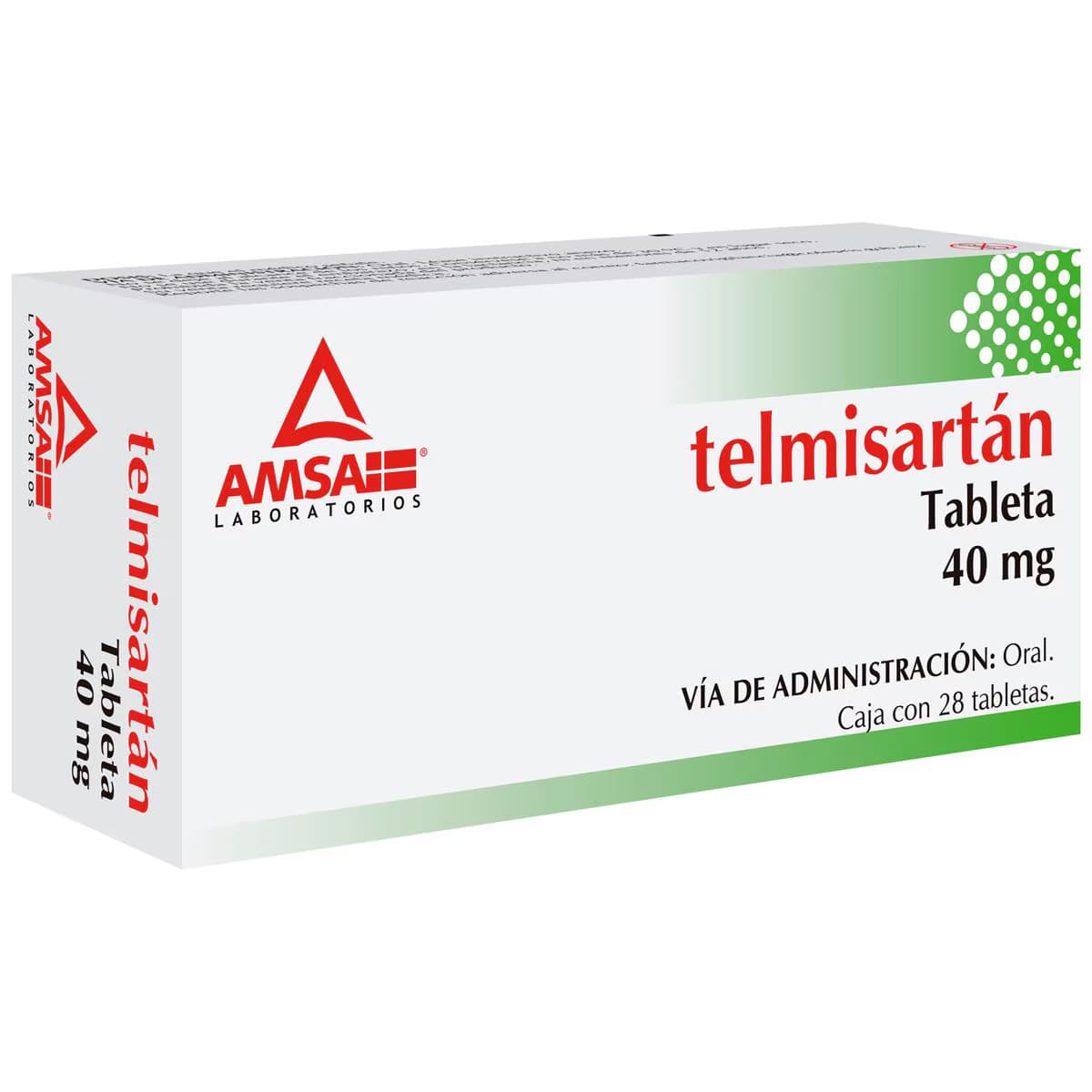 Telmisartán 40 Mg 28 Tabletas Genérico Amsa