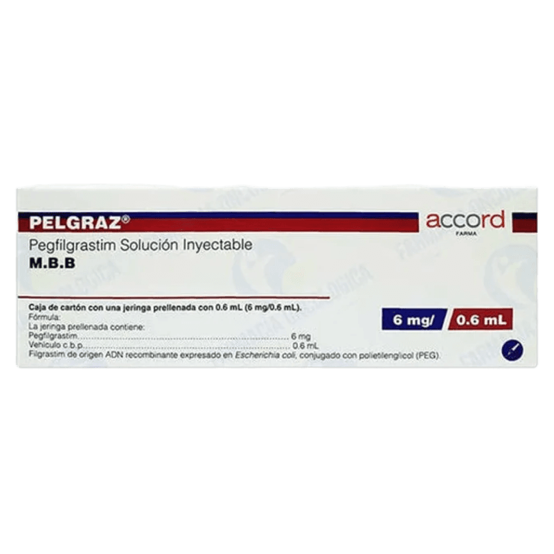 PELGRAZ (PEGFILGRASTIM) 6 MG / 0.6 ML SOL. INY. CAJA CON 1 JERINGA PRELLENADA LAB. ACCORD